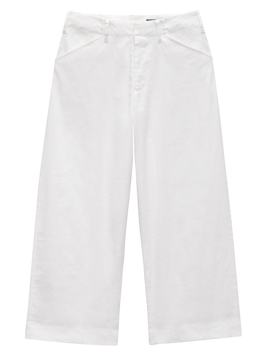 Women's Banks Linen Pants - White - Size 10