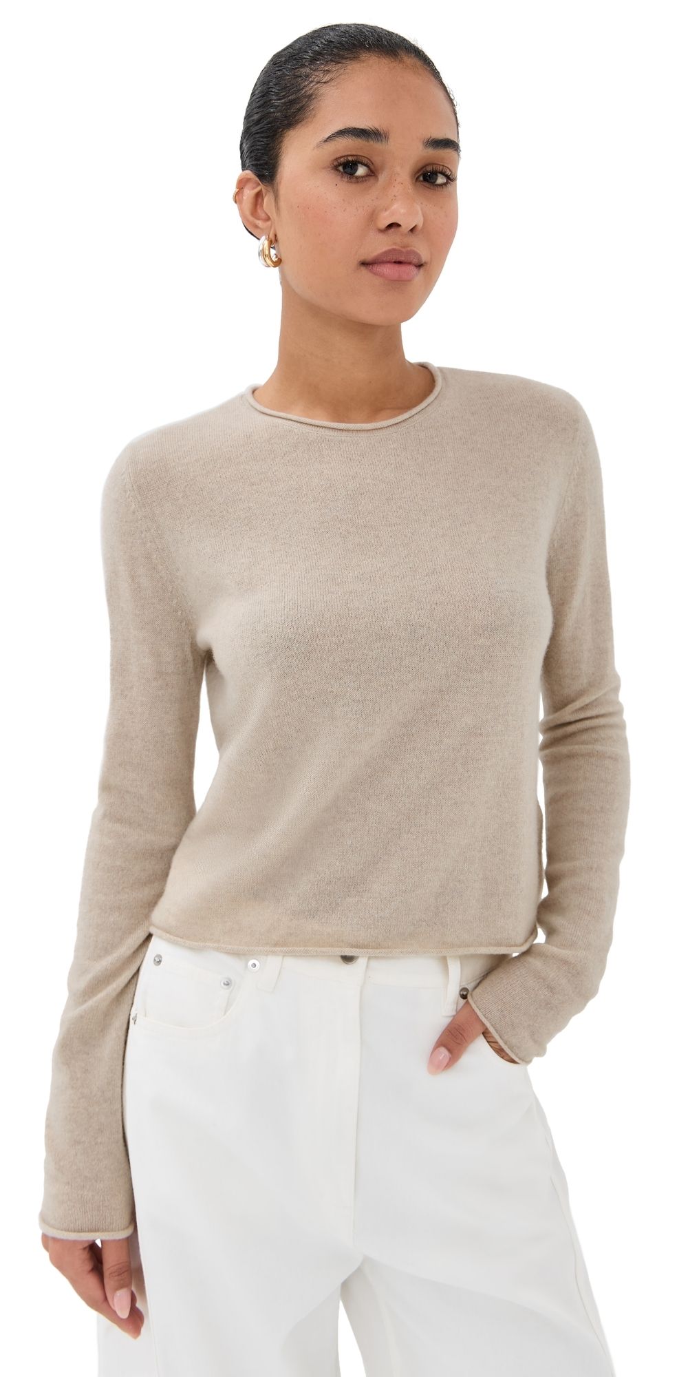 LISA YANG Ida Cashmere Sweater Oyster 2