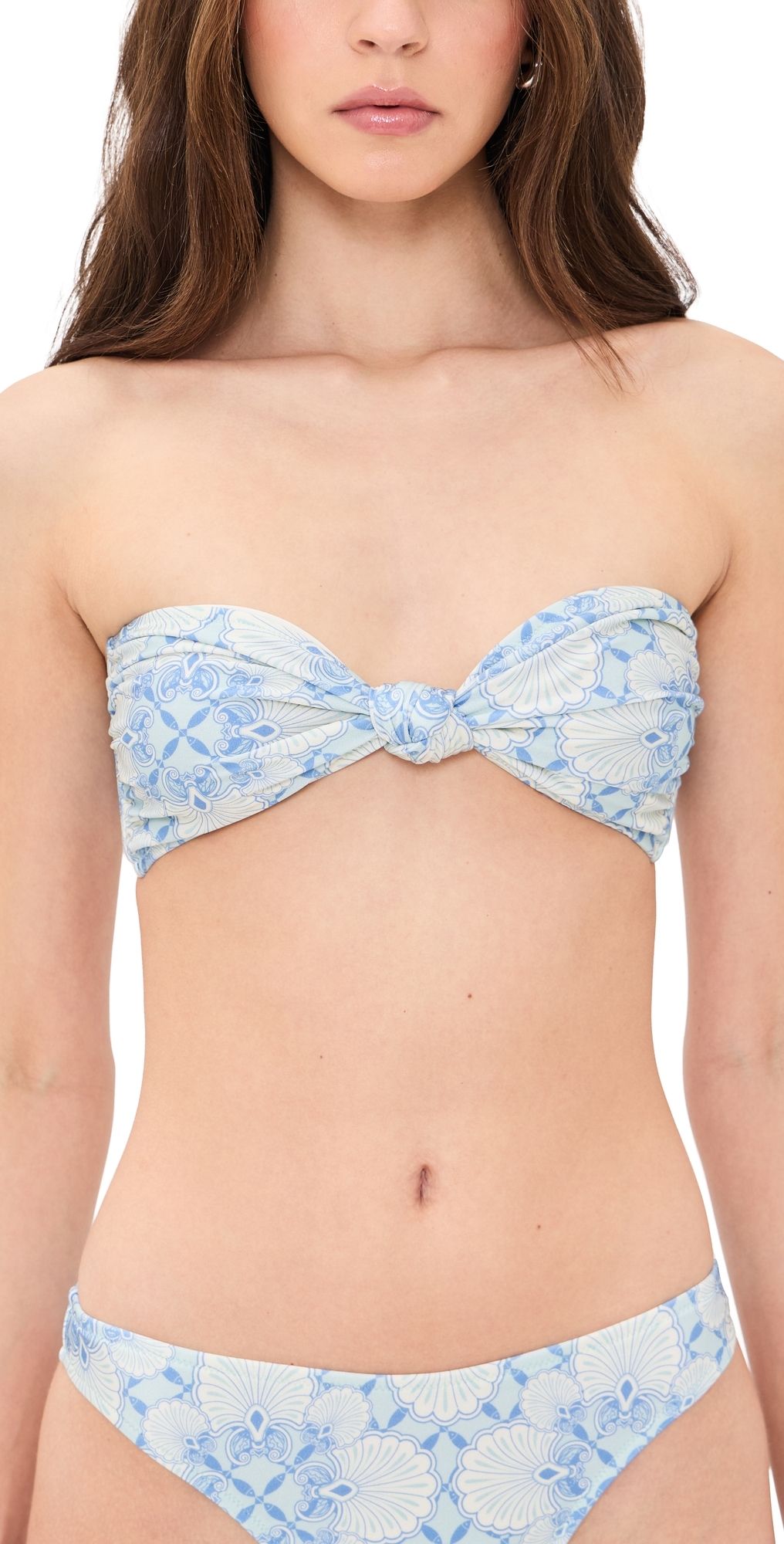 Shani Shemer Barbara Bikini Top Aqua Shell Print XL