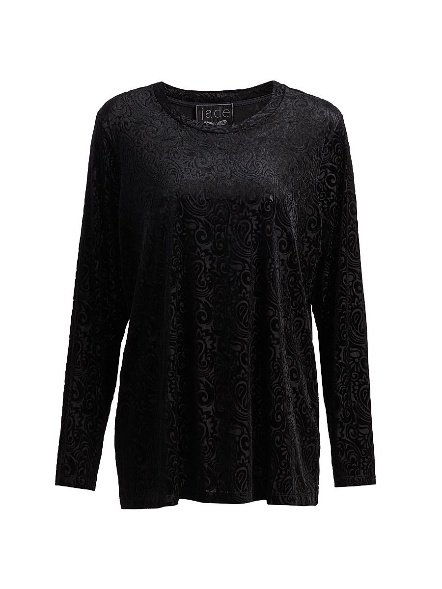 Women's Plus Natalie Paisley Long-Sleeve T-Shirt - Tova - Size 26