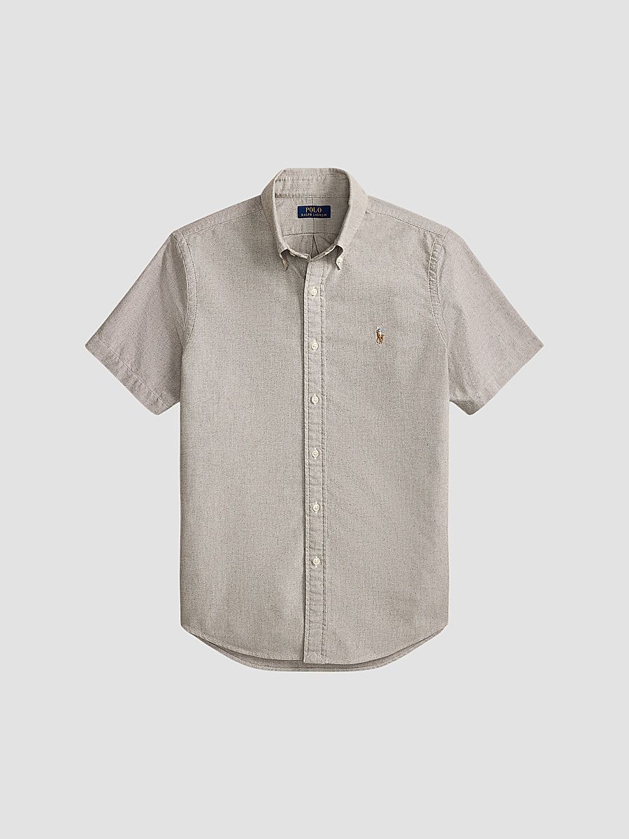 Men's Short-Sleeve Oxford Shirt - Nutmeg Brown - Size XXL