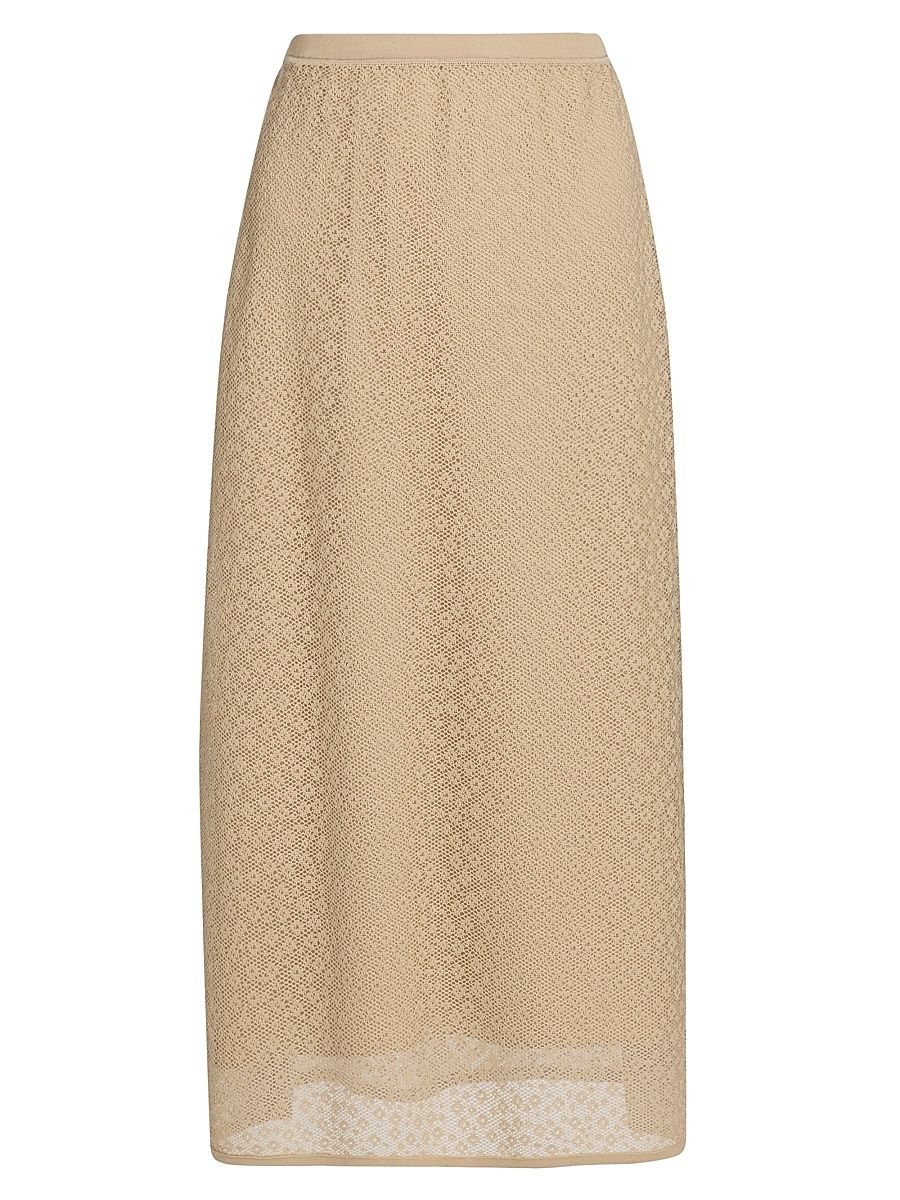 Women's Floral Lace A-Line Skirt - Warm Sand - Size Medium