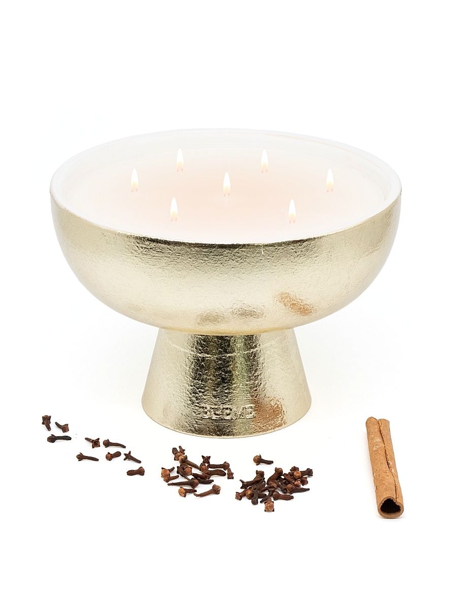 Gold Cheer Pomegranate & Clove Ceramic Candle - Size Medium