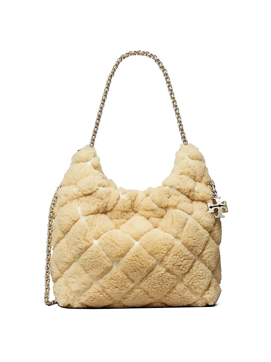 Women's Fleming Shearling Hobo Bag - Ivory