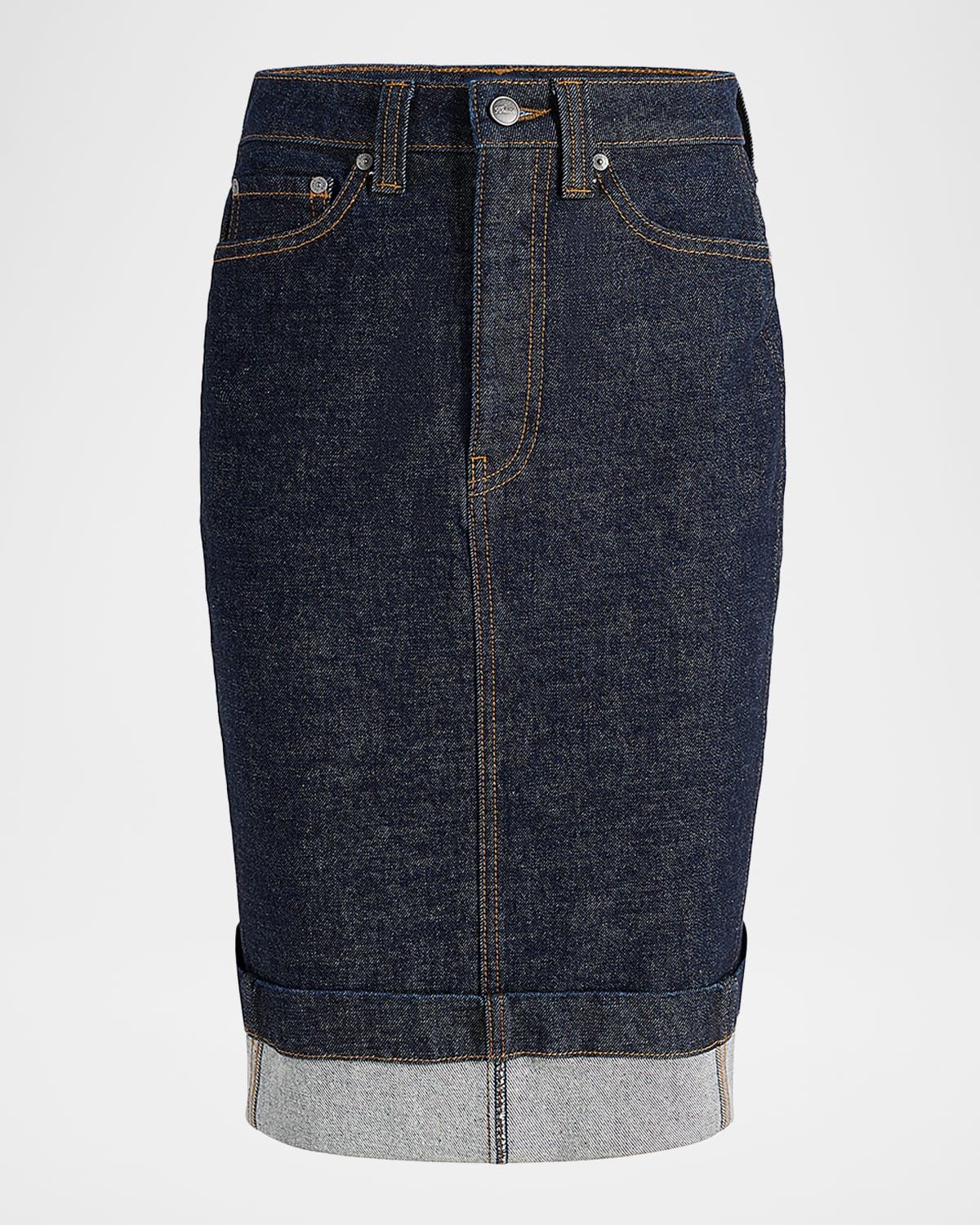 Kendra Cuffed Denim Skirt