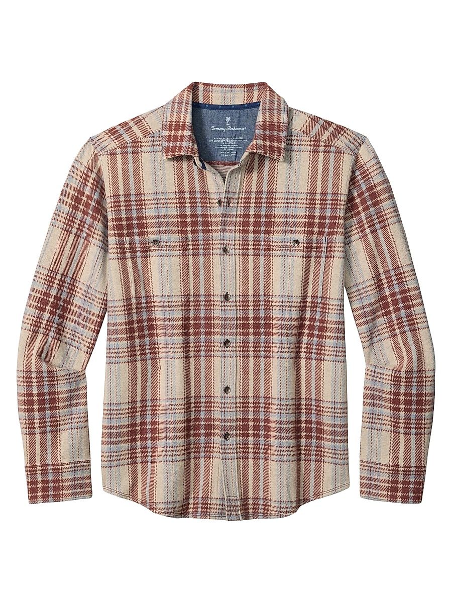 Men's Fireside Santa Fe Plaid Flannel Shirt - Warm Mist - Size XL