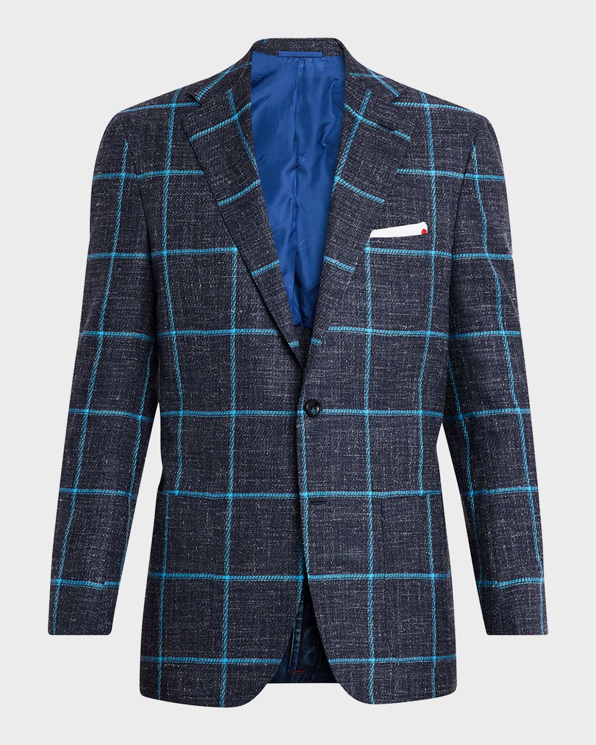 Men & apos;s Windowpane Cashmere, Wool and Silk Sport Coat