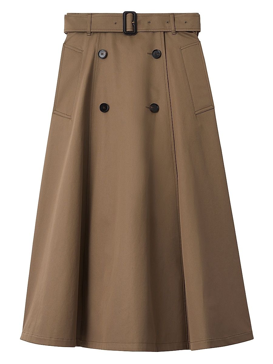 Women's Brenda Double-Breasted Midi-Skirt - Clay Brown - Size 12