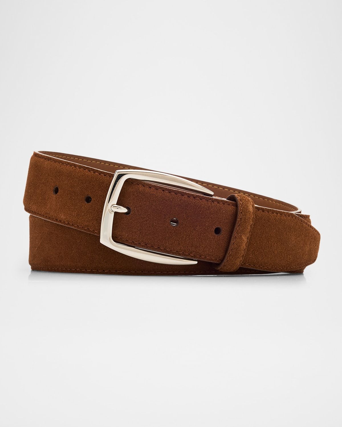 Men & apos;s Square-Buckle Suede Belt