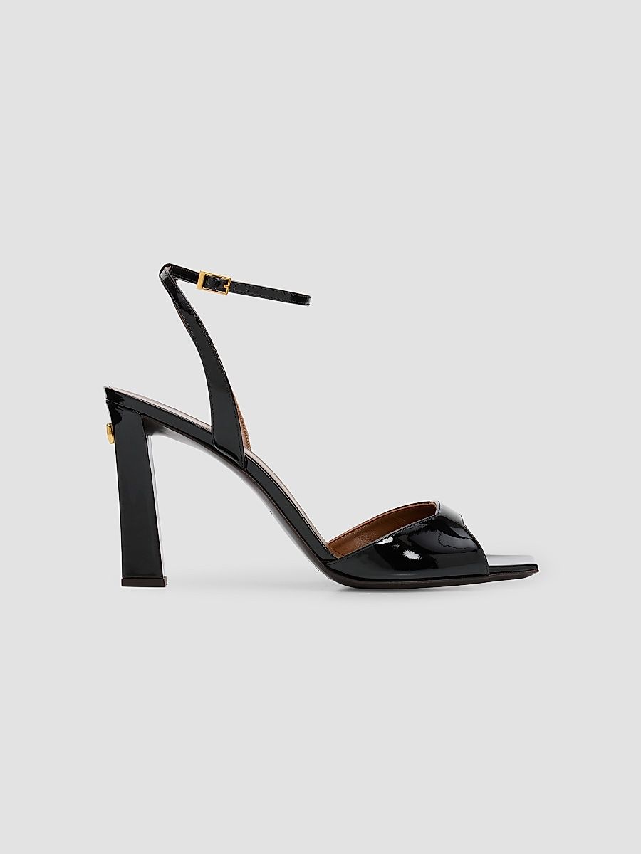 Women's Mya 90MM Leather Sandals - Nero - Size 6.5
