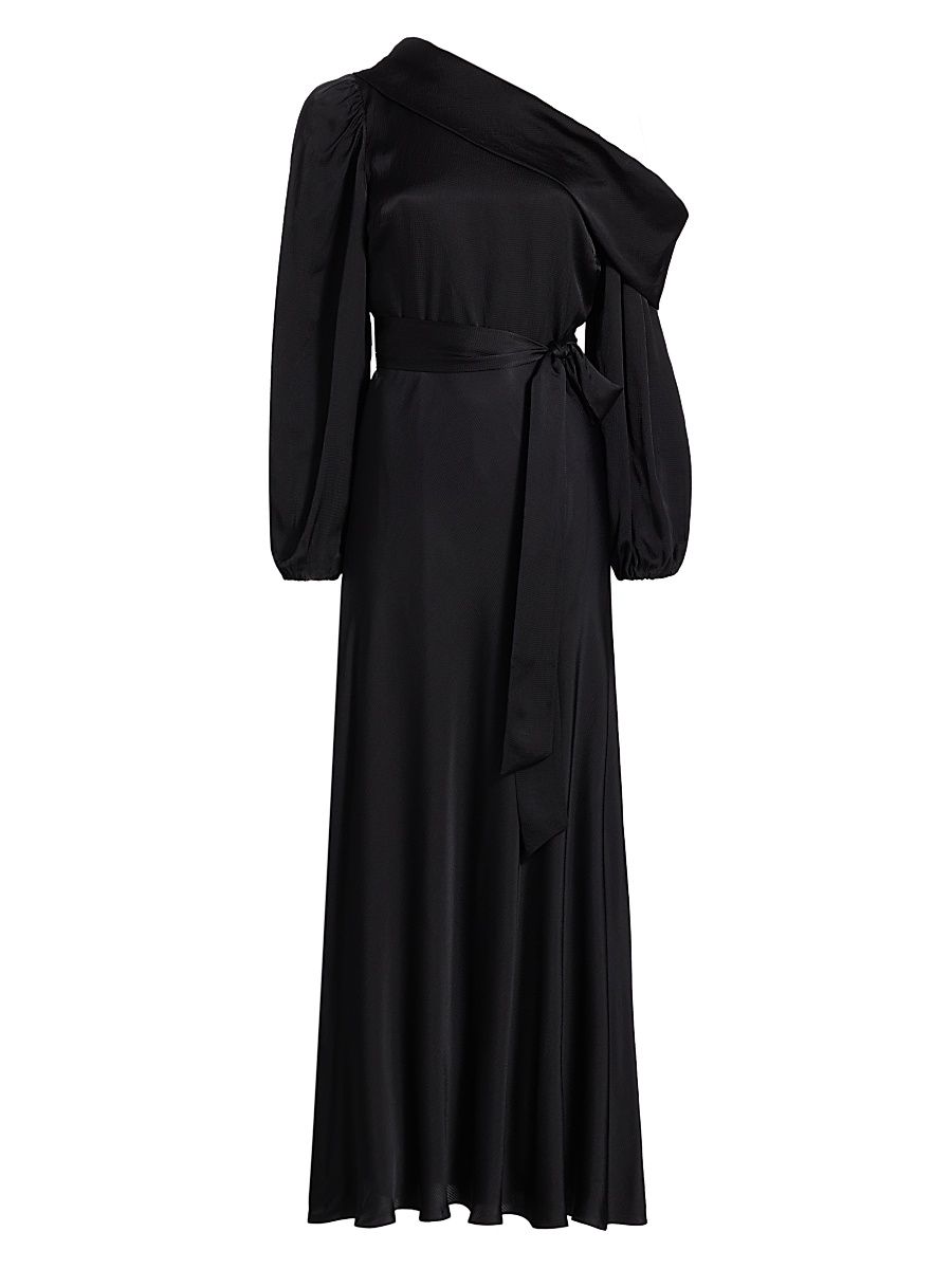 Women's Georgiabeth Asymmetrical Satin Dress - Black - Size 4