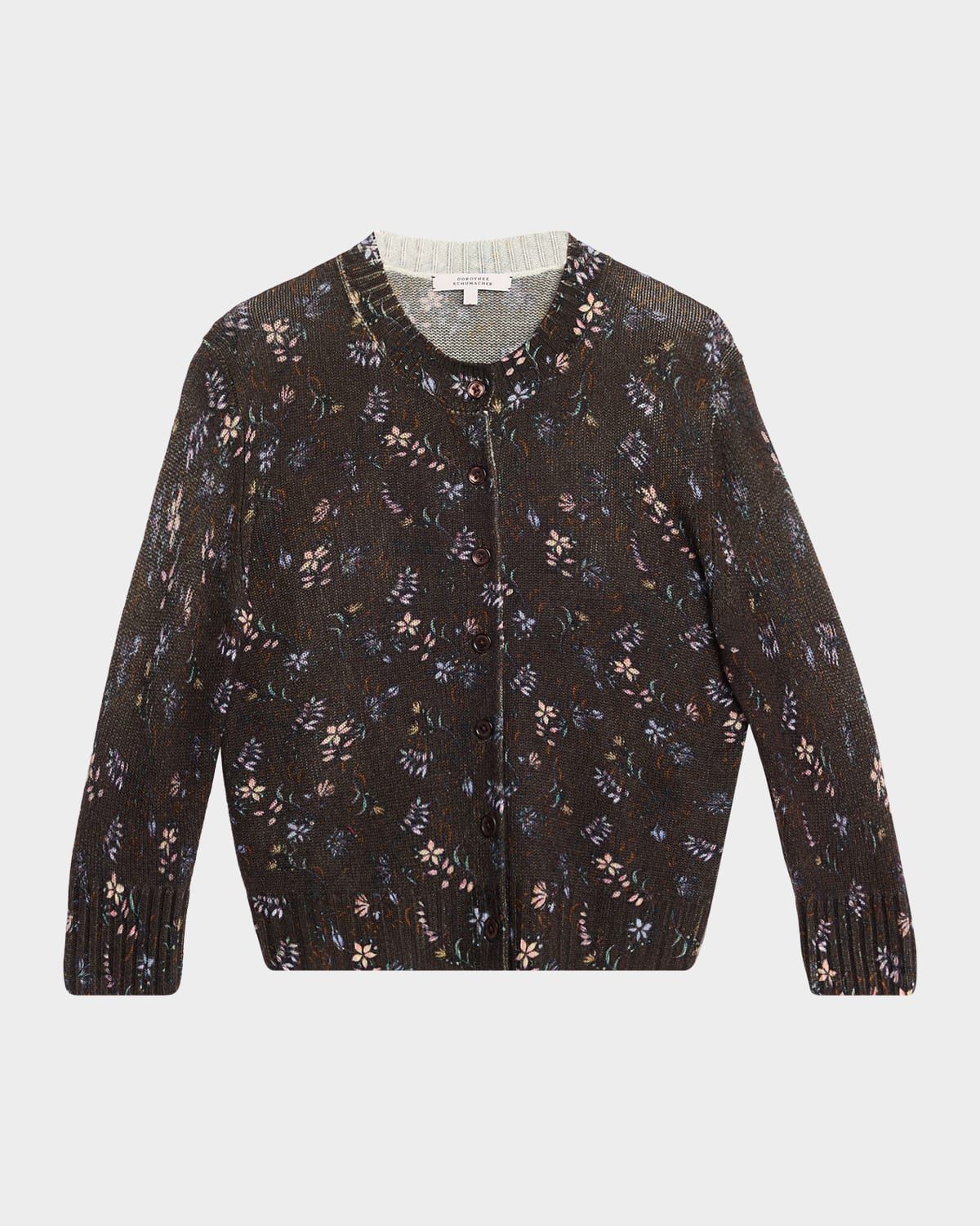 Blossom Statement Printed Wool-Cashmere Cardigan