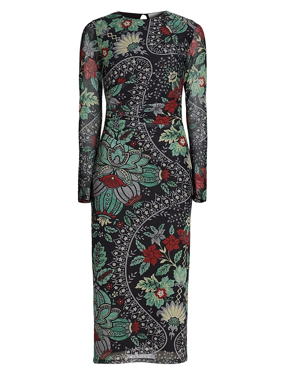 Women's The Delilah Floral Mesh Dress - Dianas Garden Print - Size XL