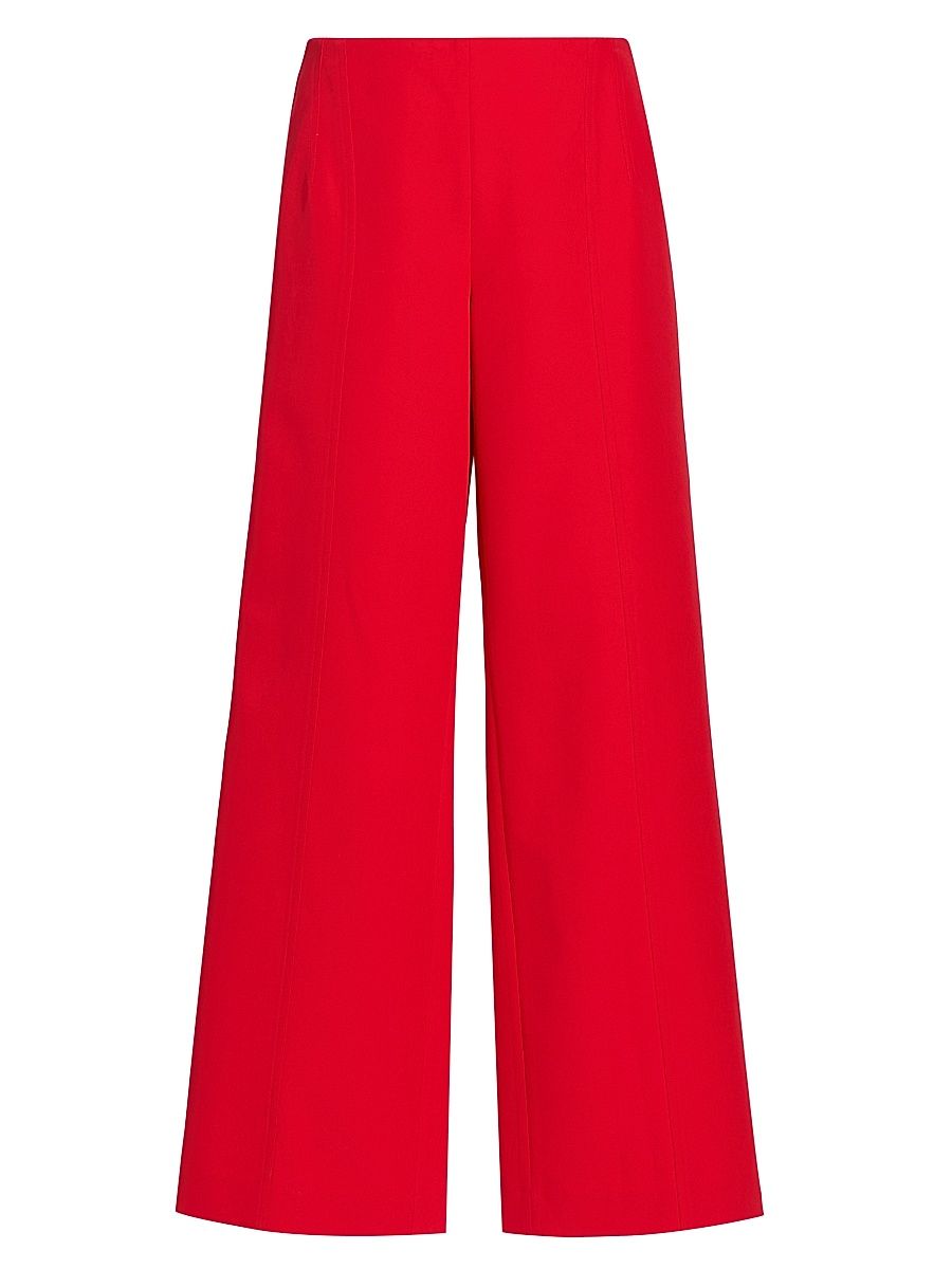 Women's The Julia Pleated Wide-Leg Trousers - Poppy Glow - Size 16