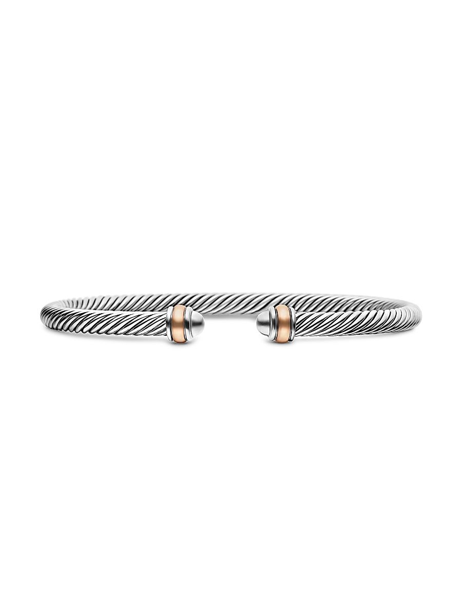 Women's Classic Cable Bracelet in Sterling Silver - Silver - Size Medium
