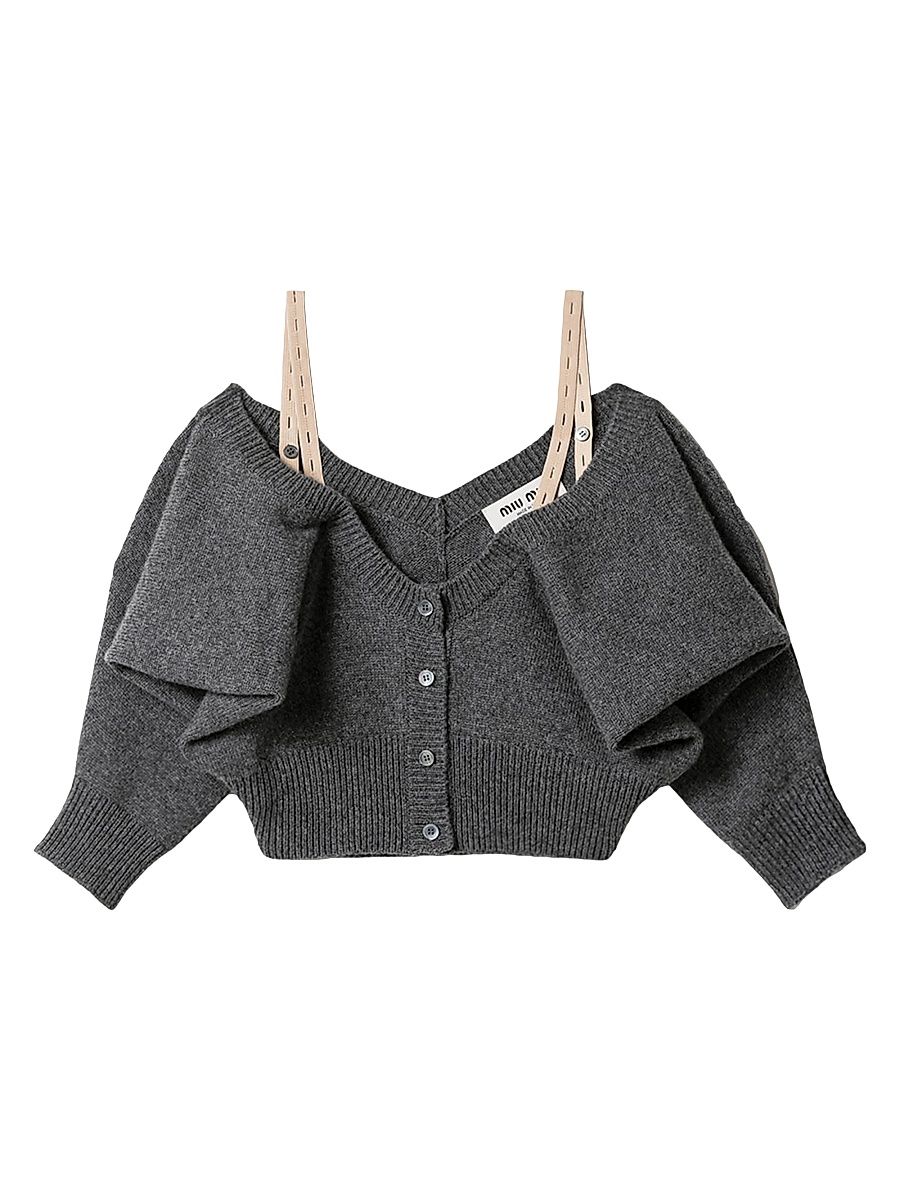 Women's Cashmere Cardigan - Grey - Size 4