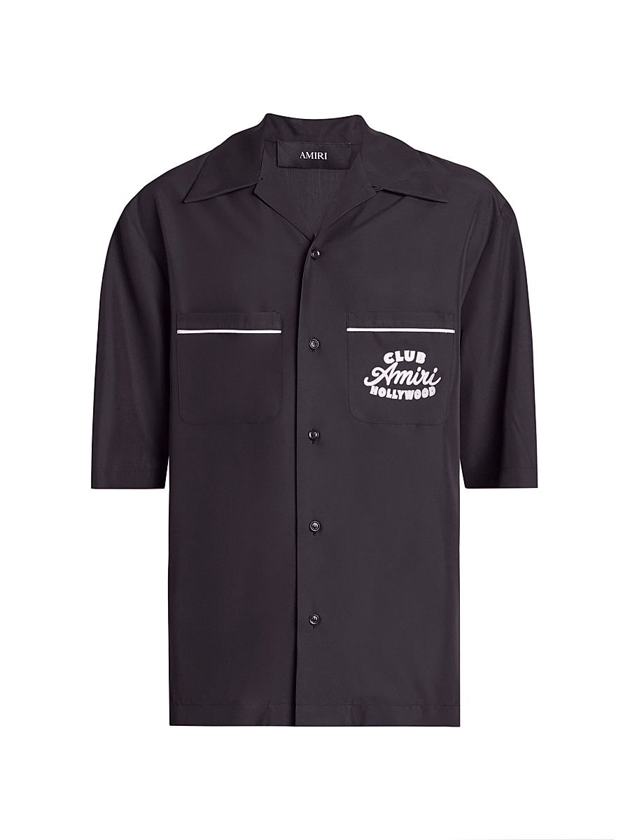 Men's Club Amiri Cotton Camp Shirt - Black - Size XXXL