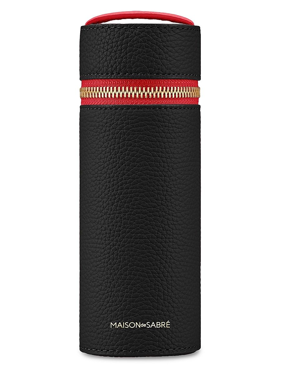 Women's Leather Brush Case - Rouge Noir