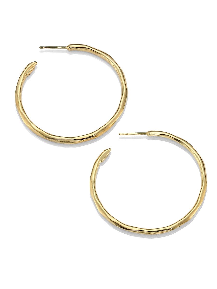 Women's Glamazon 18K Yellow Gold #3 Hoop Earrings/1.65" - Gold
