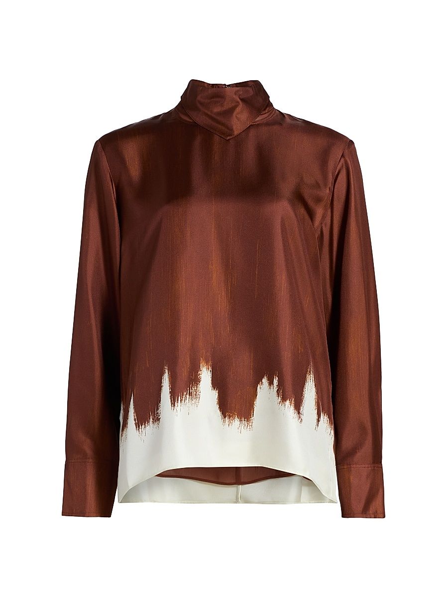 Women's Mara Printed Silk Top - Sienna Multi - Size 12