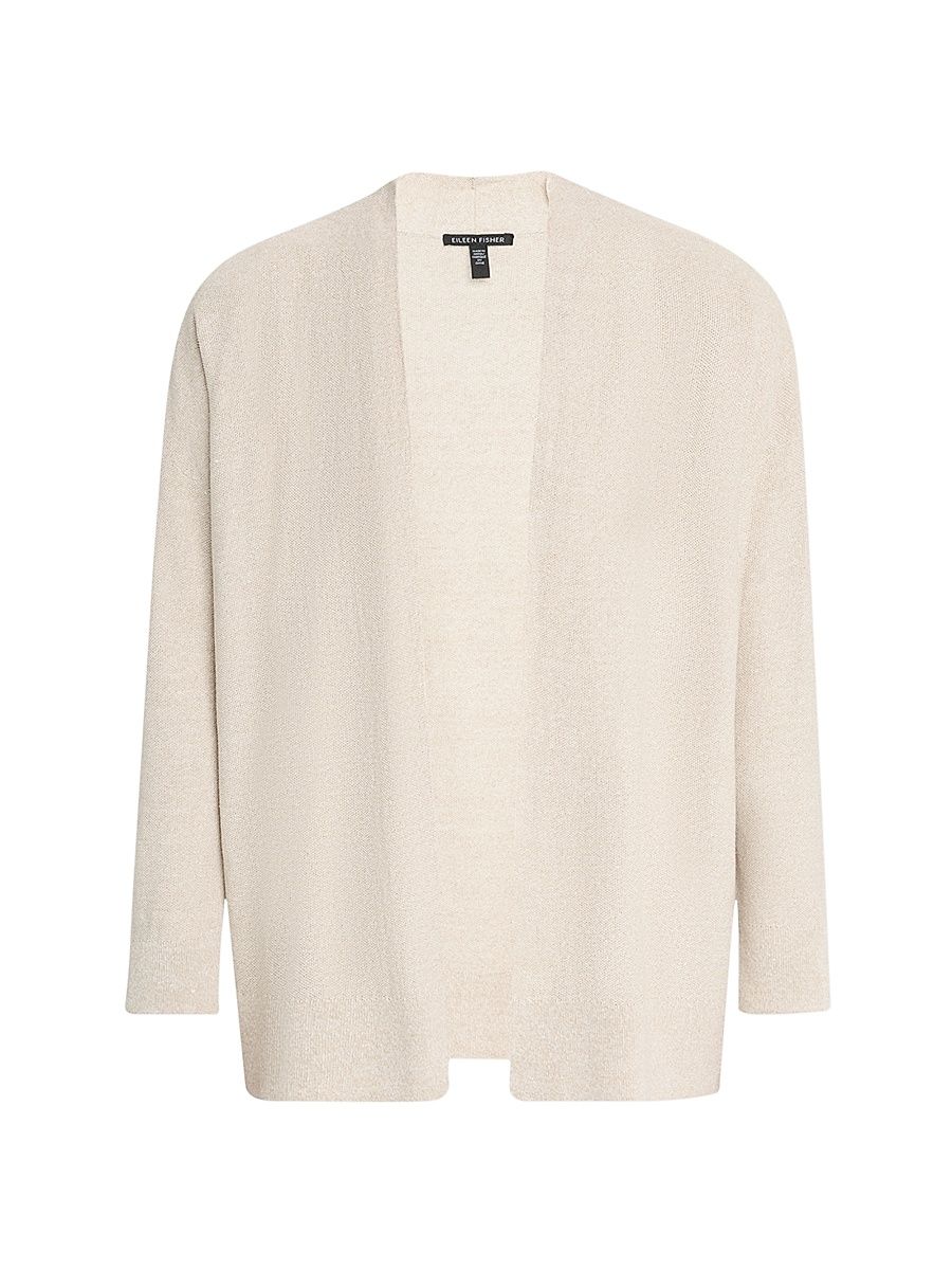 Women's Missy Open Linen-Cotton Cardigan - Beige - Size Medium