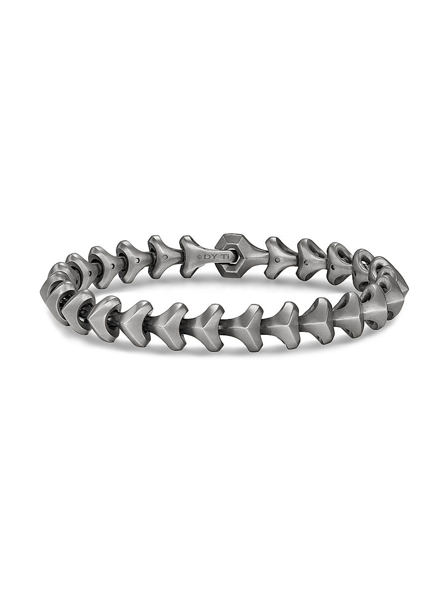 Men's Armory Link Bracelet in Anthracite Titanium, 9.5MM - Silver - Size Medium
