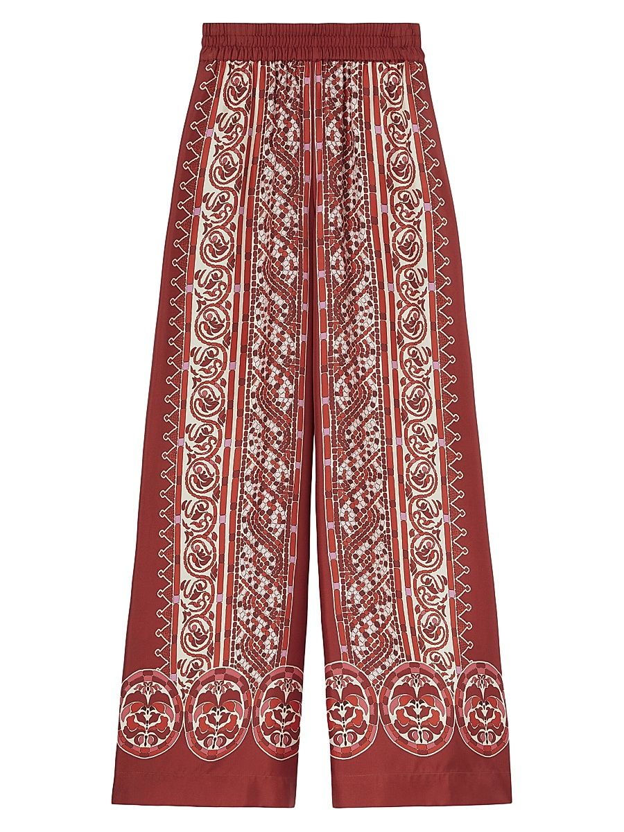 Women's Palazzo Pants - Cobra Place Red - Size Small