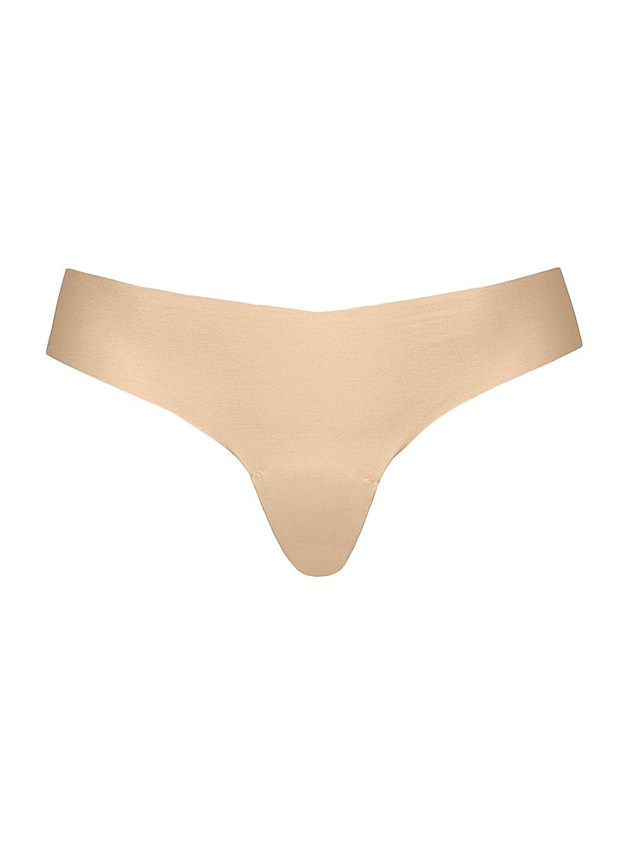 Women's Stretch Thong - Beige - Size Small