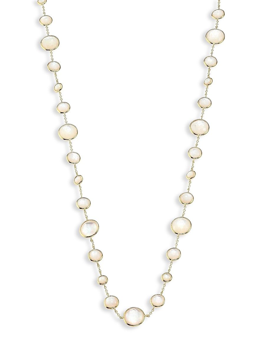 Women's Rock Candy Lollipop Clear Quartz & 18K Yellow Gold Long Necklace - Gold