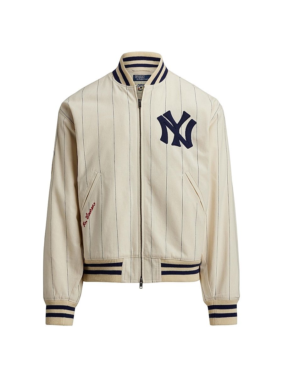 Men's Yankees Striped Bomber Jacket - Guide Cream Multi - Size Large