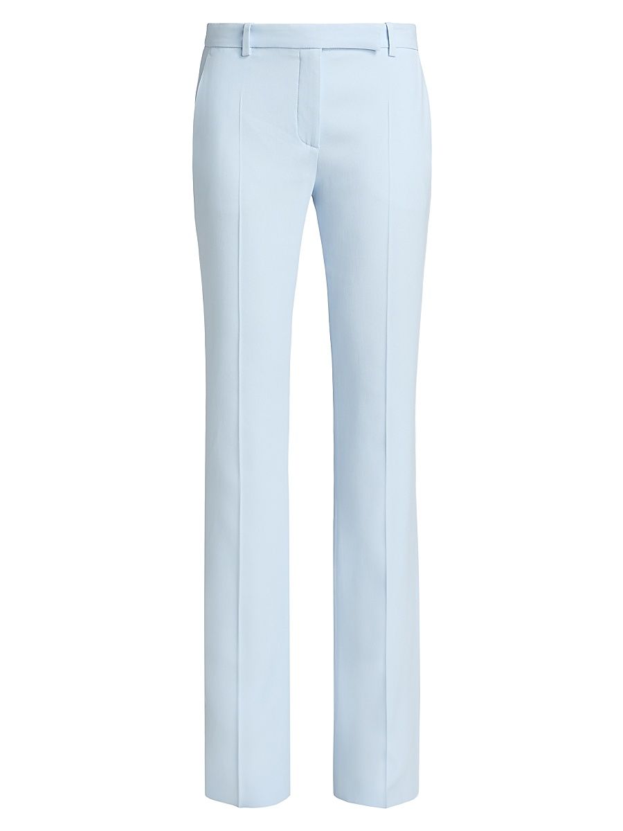 Women's Crepe Narrow Bootcut Trousers - Ice Blue - Size 12