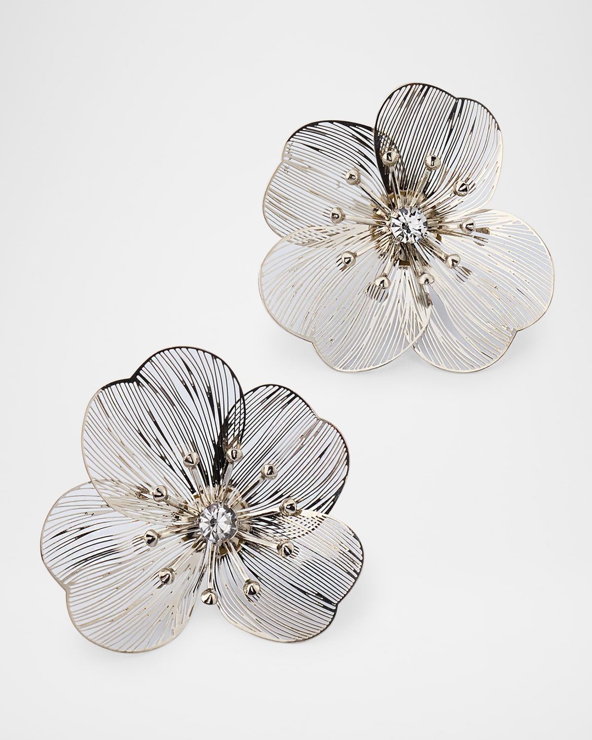 Silver Filigree Flower Earrings