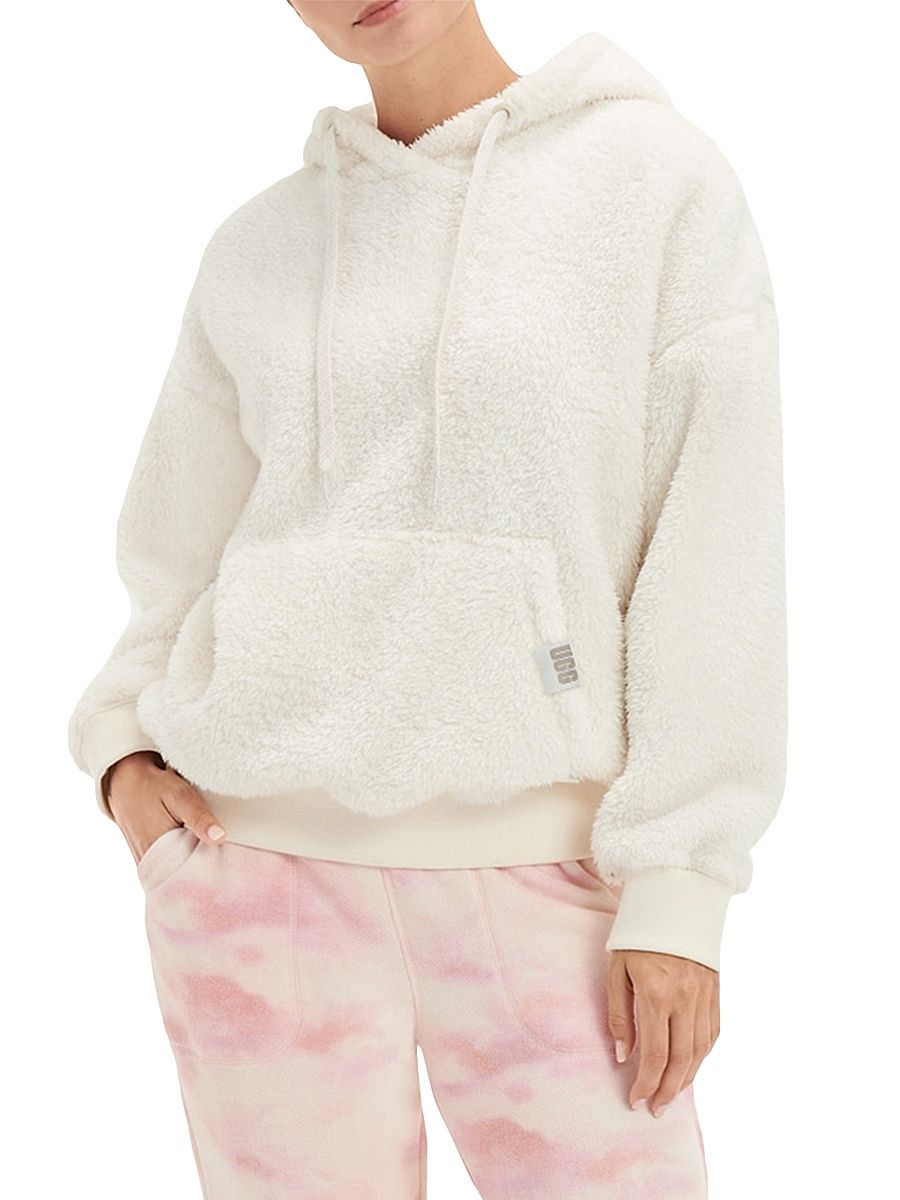 Women's Loyra Faux Shearling Hoodie - Cream - Size 22