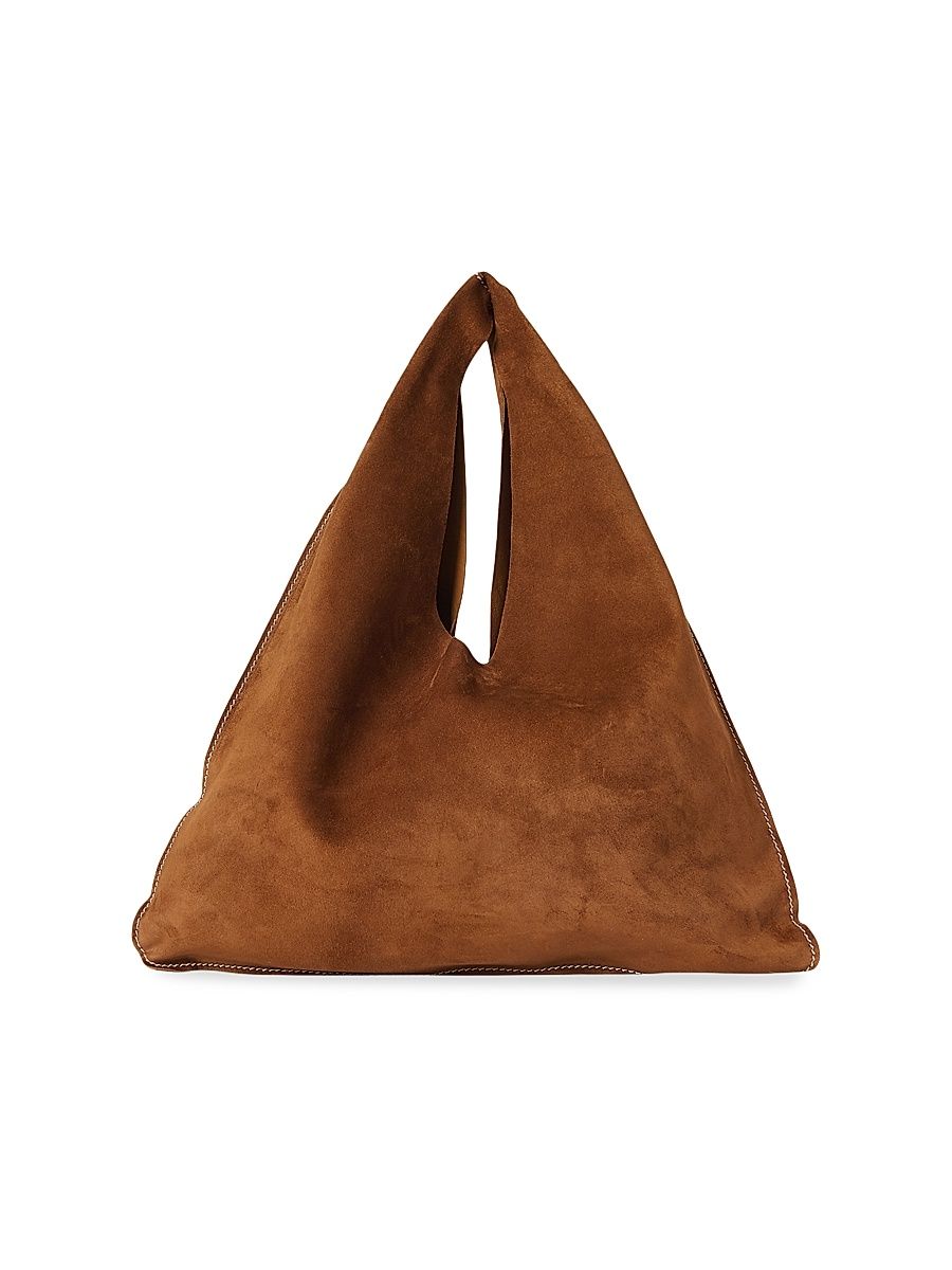 Women's Small Bindle Suede Shoulder Bag - Bistre Ecru