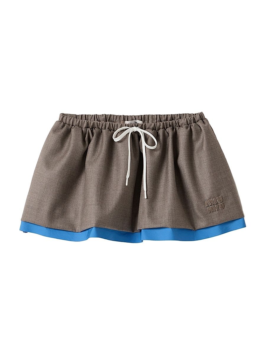 Women's Gabardine Miniskirt - Brown - Size 8