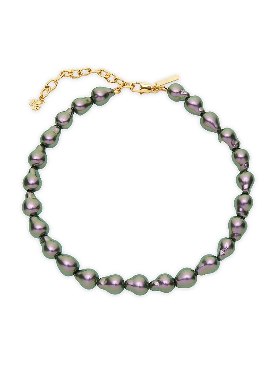 Women's 14K-Gold-Plated & Imitation Baroque Pearl Collar Necklace - Tahitian Pearl