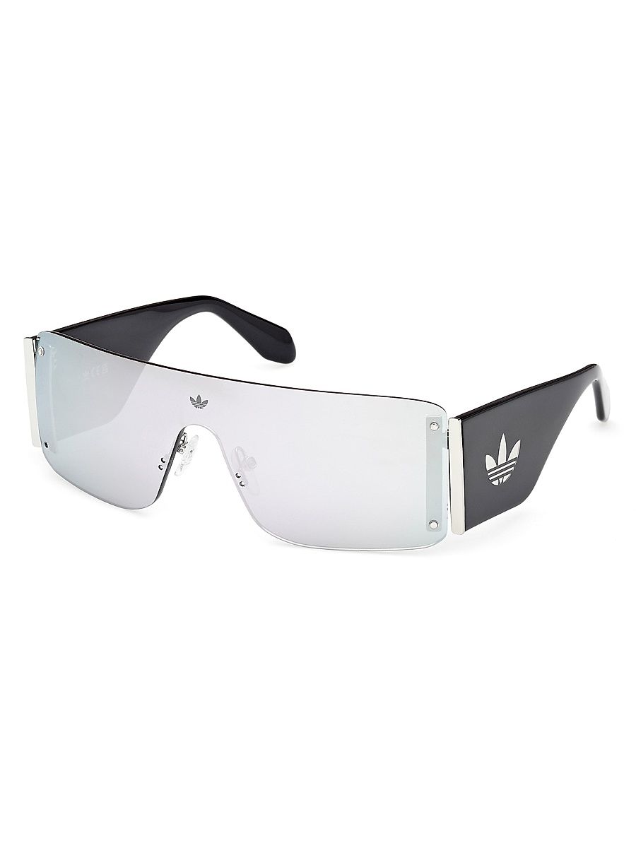 Men's Mirrored Shield Sunglasses - Mirror Black