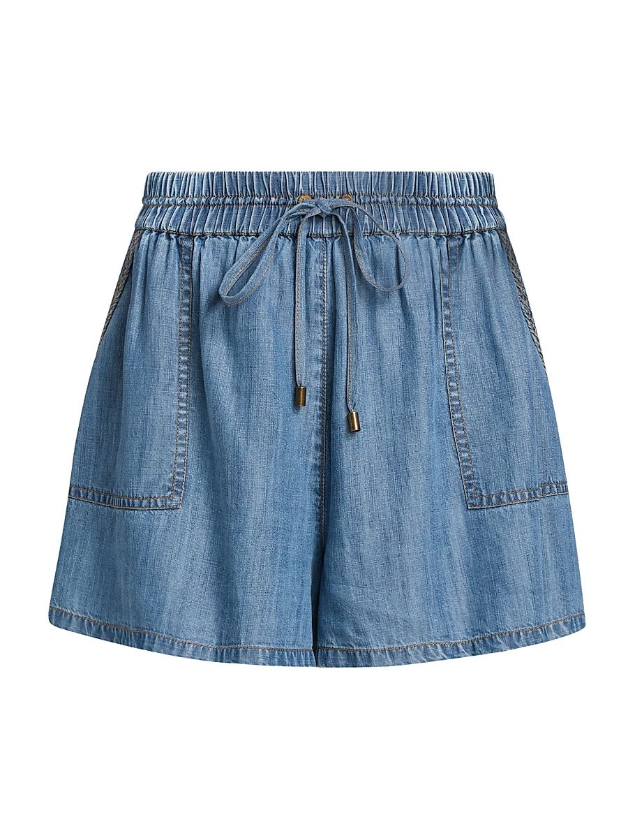 Women's Annalise Denim Shorts - Light Chambray - Size Large