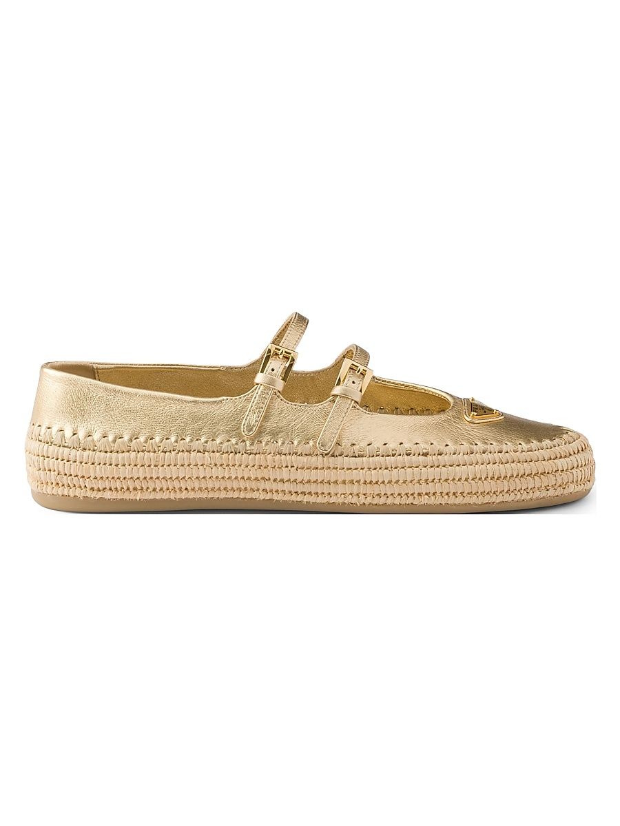 Women's Mordoré Nappa Leather Ballerinas - Gold - Size 11
