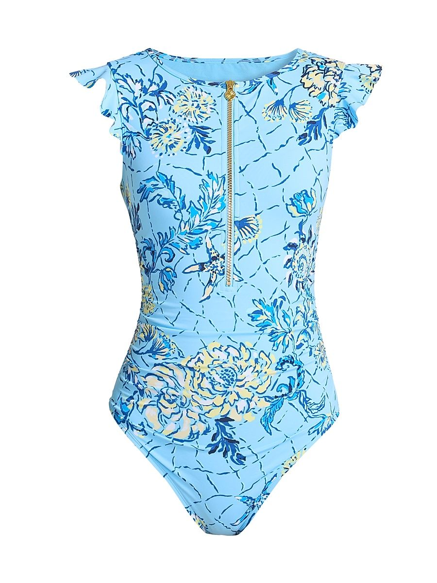 Women's Jossette One-Piece Swimsuit - Blue Multi - Size 14