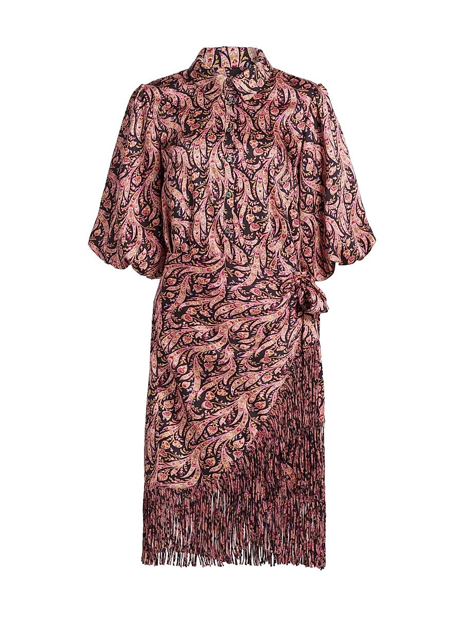 Women's Kember Charming Paisley Knee-Length Dress - Obsidian Multi - Size 16