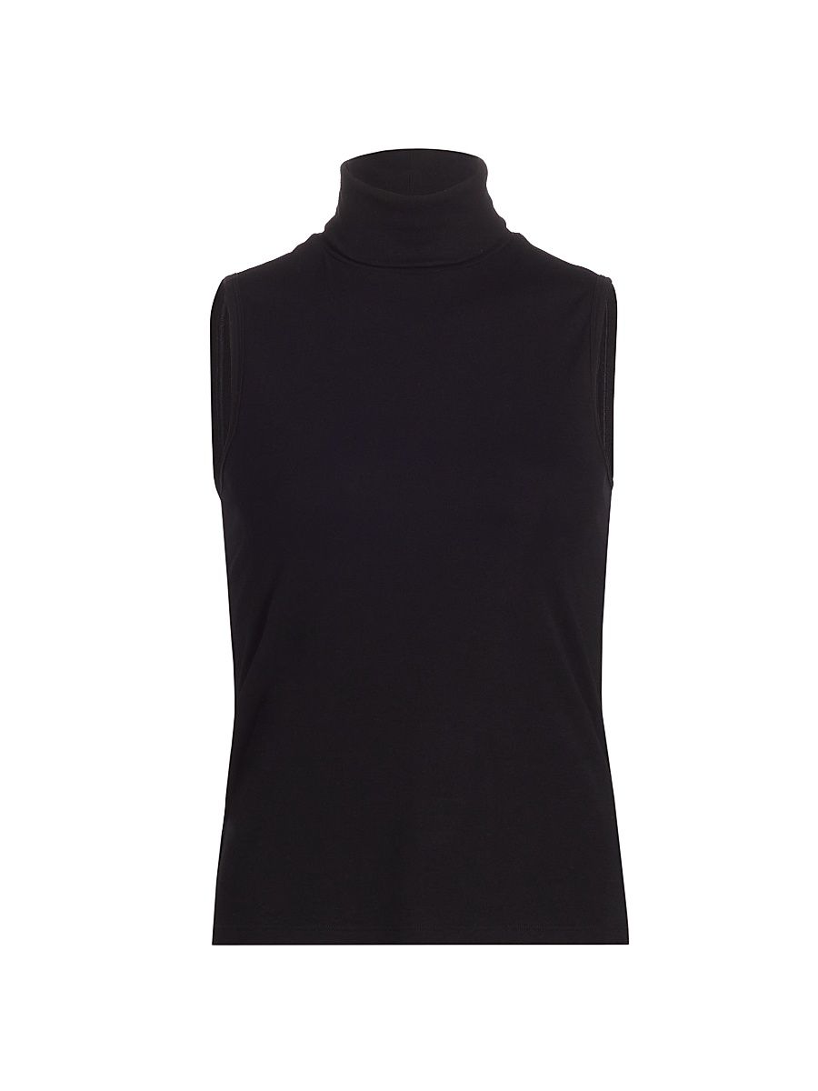 Women's Wendel Jersey Turtleneck Top - Black - Size Large