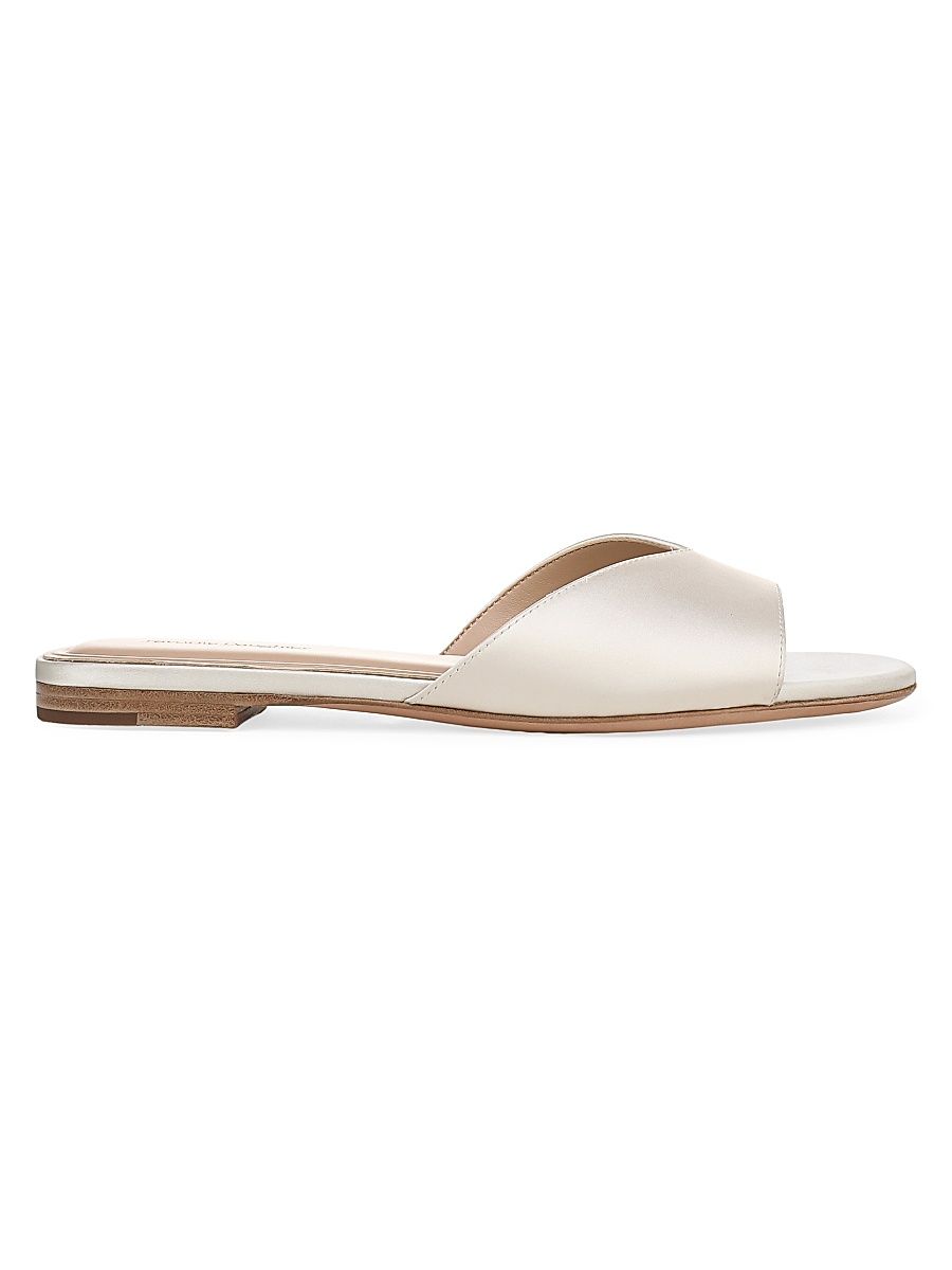 Women's Alex Satin Flat Sandals - Ivory - Size 11