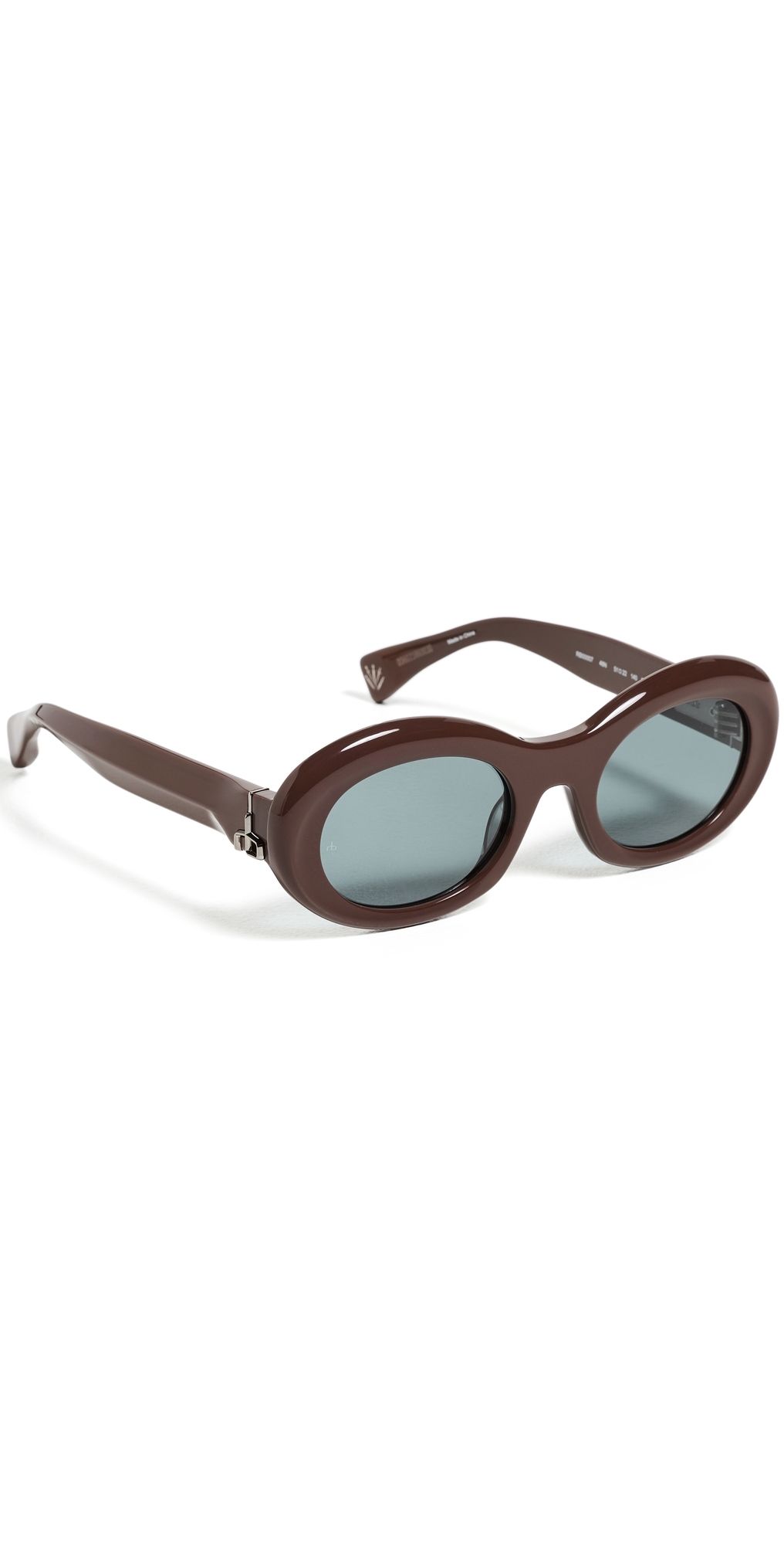 rag & bone Round Acetate Sunglasses Shiny Cappuccino One Size
