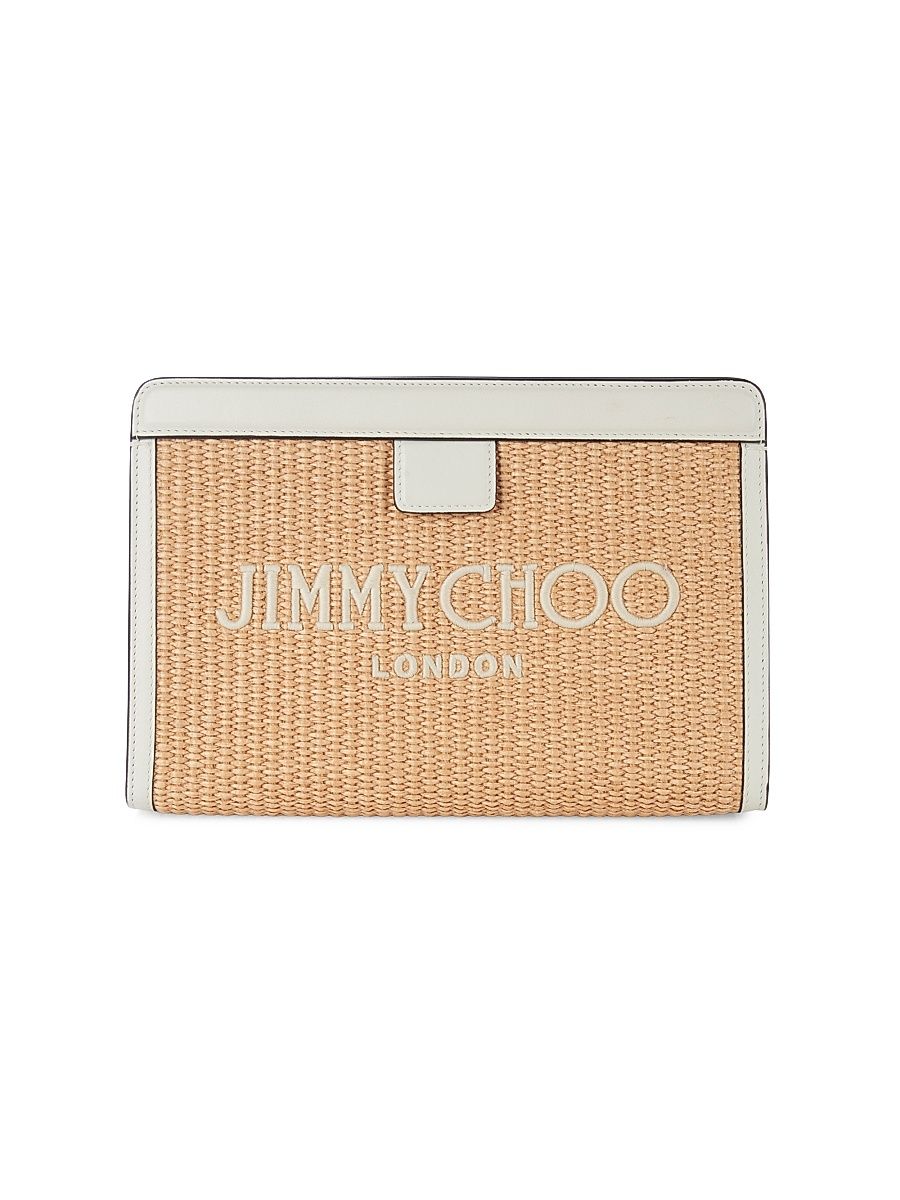 Women's Riviera Capsule Avenue Logo Raffia Clutch - Natural