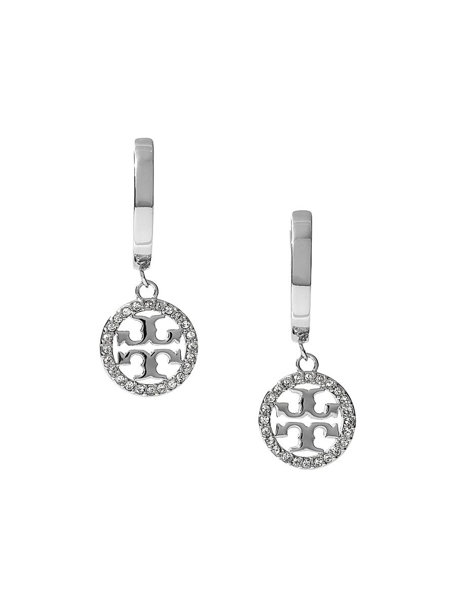 Women's Miller Pave Huggie Hoop Earrings - Silver