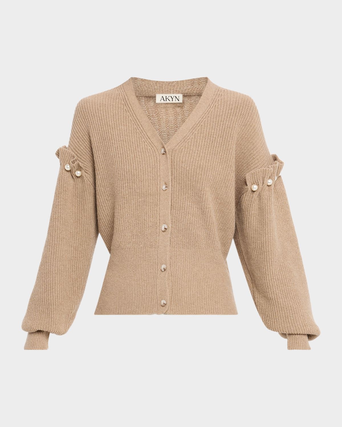 Zelia Knit Faux-Pearl Cardigan