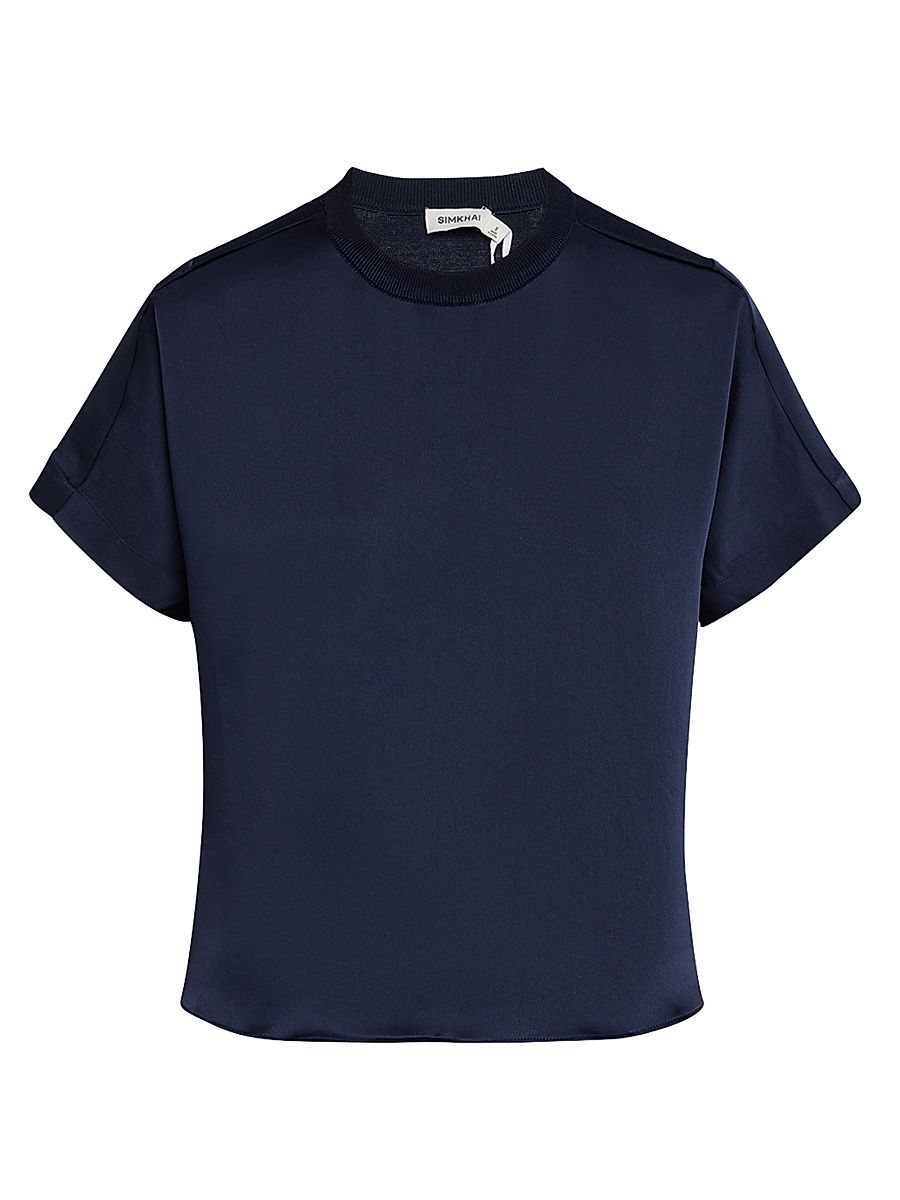 Women's Addy Knit-Back T-Shirt - Dark Blue - Size XS