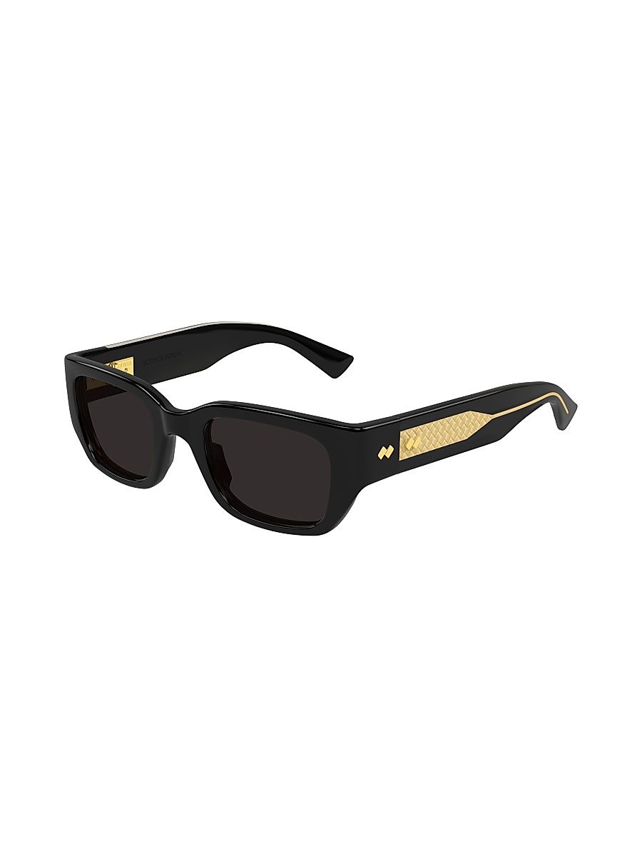 Women's Intrecciato Wirecore 52MM Rectangular Sunglasses - Black
