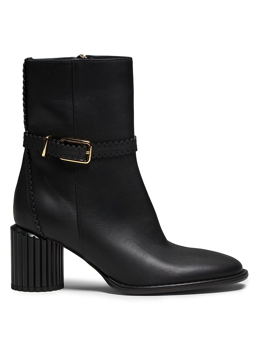 Women's Eddie 70MM Leather Low Boots - Black - Size 10